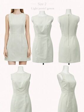French Connection Light Pastel Green Sleeveless Sheath Dress
